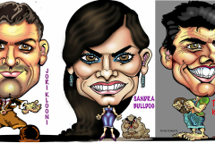 Muotokuvat-karikatyyrit-caricature-George-Clooneym-Sandra-Bullock-Tom-Cruise
