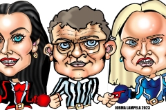 sanna-marin-petteri-orpo-ruukka-purra-karikatyyrit-muotokuvat-pilakuvat