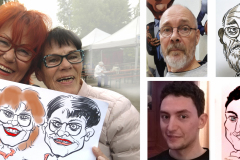 elävä-esiintyjä-piirtää-karikatyyrejä-muotokuvia-livenä-juhlat-tapahtumat-synttärit-häät