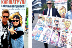 karikatyyripiirtäjä-jorma-ja-ile-vainio-ja-rumpali-toni-seinäjoen-tangomarkkinat