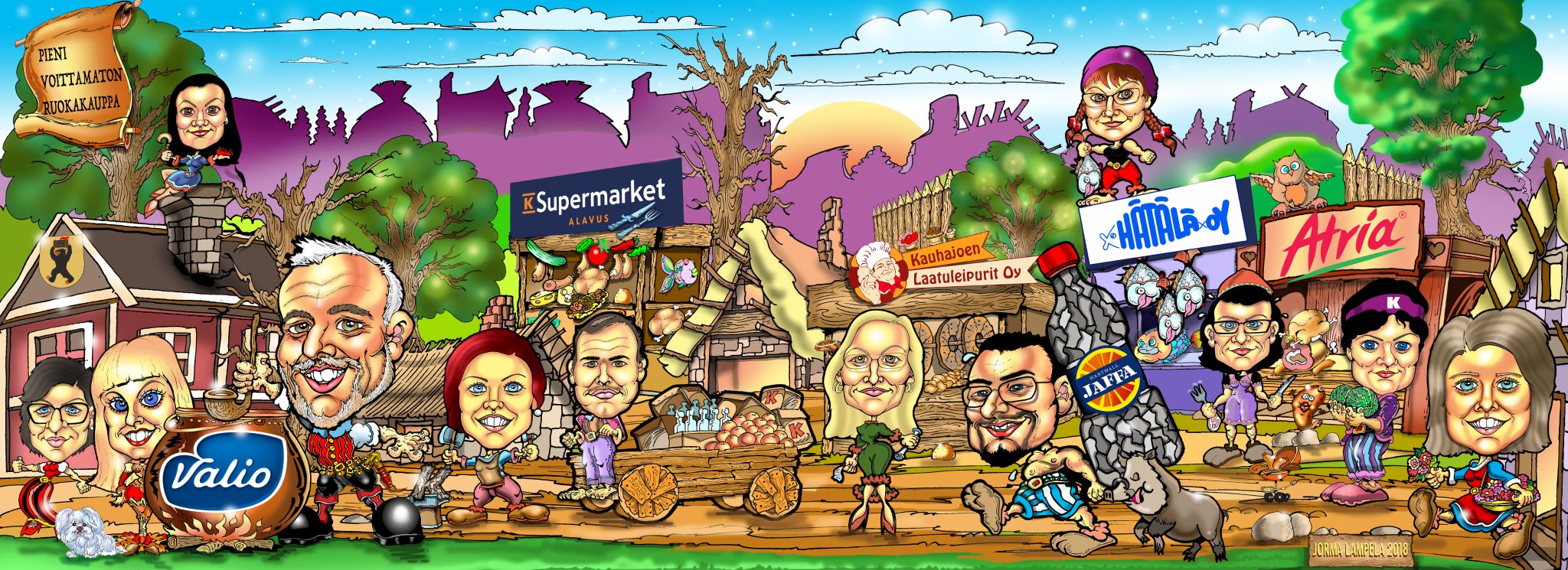 Jorma Lampela Karikatyyrit Muotokuvat Maalaukset