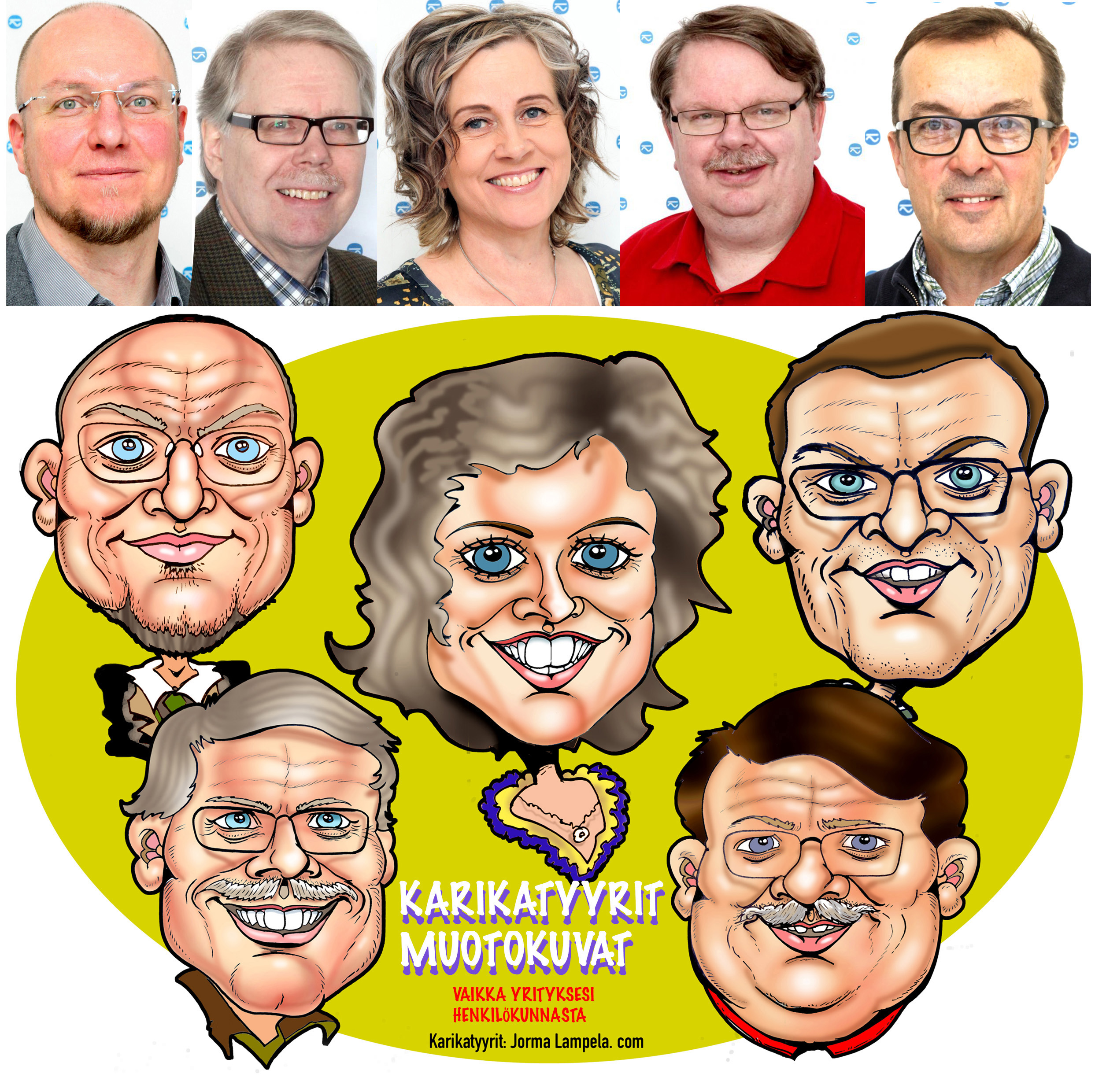 Jorma Lampela Karikatyyrit Muotokuvat Maalaukset